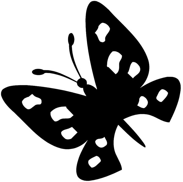 Butterfly silhouette vinyl sticker. Customize on line.     Animals Insects Fish 004-1291  